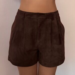 Alice + Olivia Dark Brown Suede Shorts